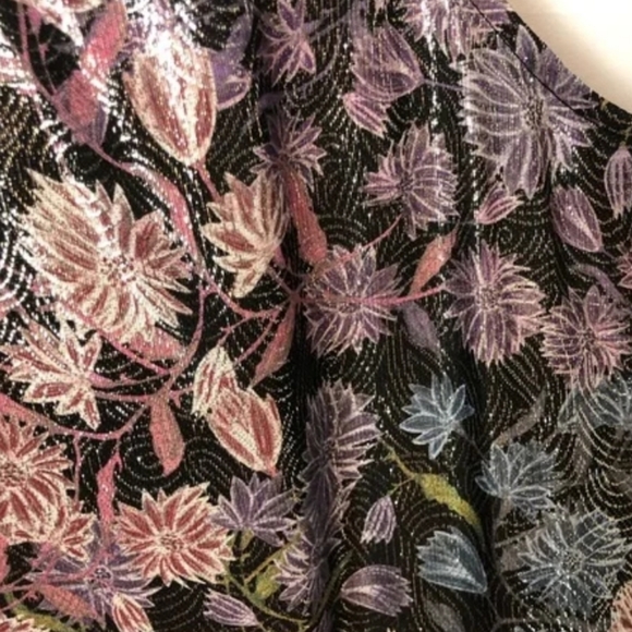 J. Crew Silk Blend Iridescent Floral High Neck Top - Picture 8 of 11